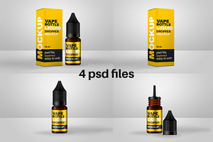 Box & Bottle Vape Liquid Mockup