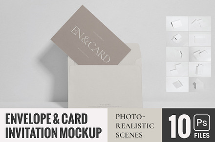 Envelope & Card Invitation Mockups, a Print Template by Mockstore