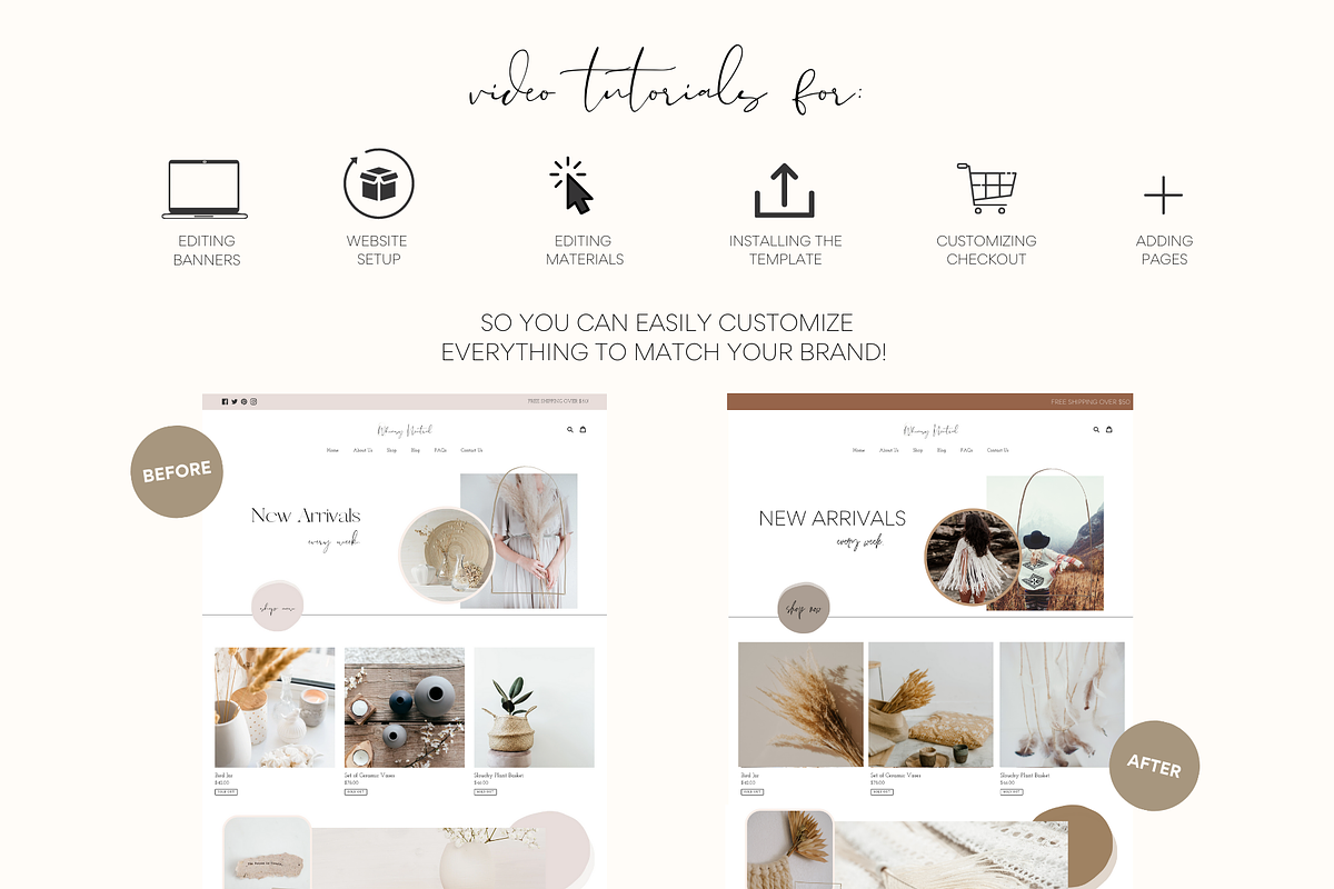 Whimsy Neutral Shopify Theme Bundle, a Templates & Theme by Easy Website Themes (Photo 9 of 10)