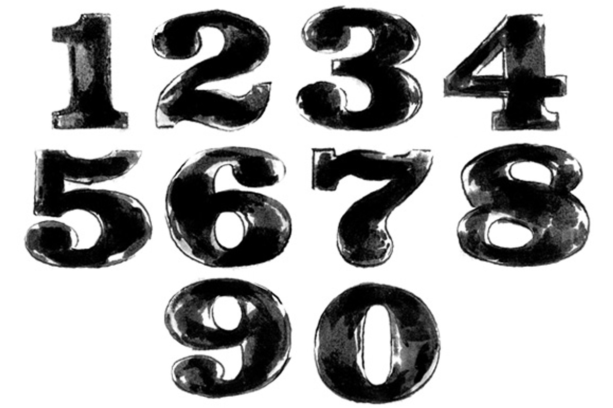 10 Hand Painted Numbers, a Texture Illustration by BIOWORKZ (Photo 5 of 5)