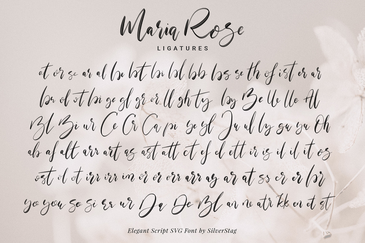 Maria Rose Elegant Script SVG Font preview 8