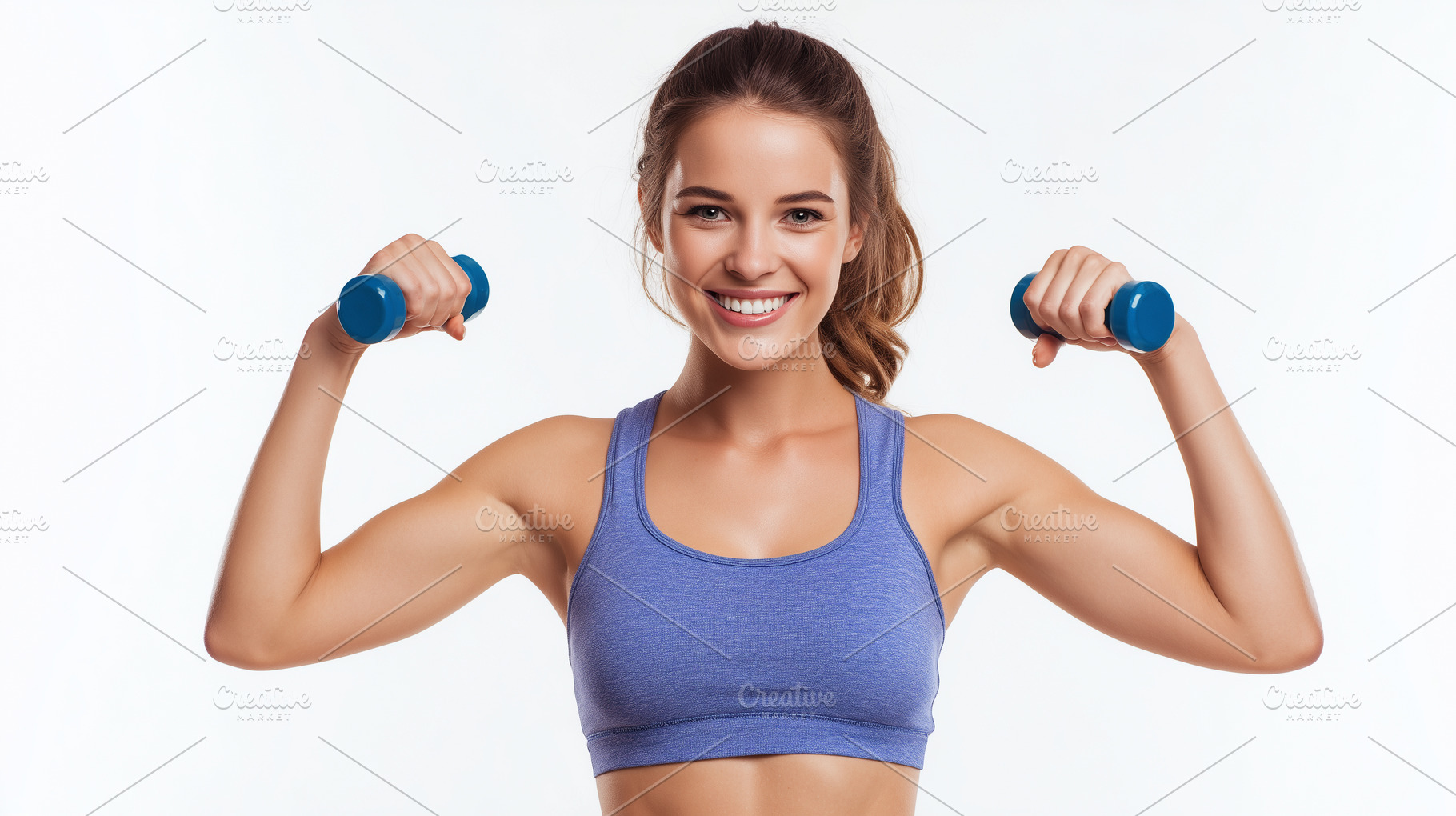 Smiling athletic woman in a purple, a Sports & Recreation Photo by MistyDay