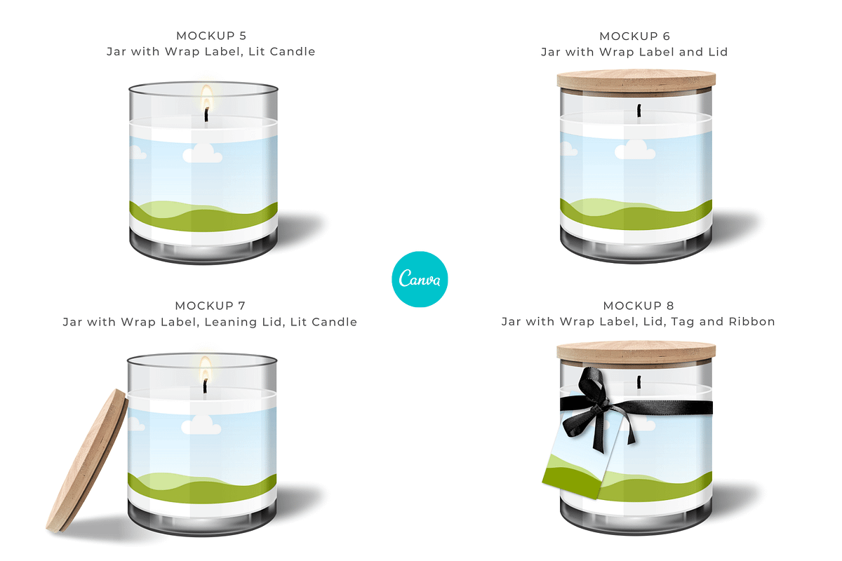 Candle Jar Mockup for Canva, a Household Mockup by Mockup Scene (Photo 5 of 22)