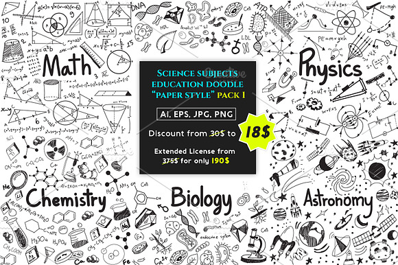Education Doodle Icon Set Pack!
