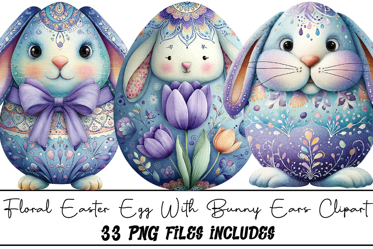 Floral Easter Egg With Bunny Ears, an Illustration by DreamArtGraphic (Photo 1 of 5)