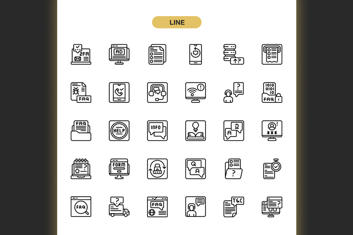 Faq Business Icons, an Icon by Spacepixel Creative (Photo 2 of 3)
