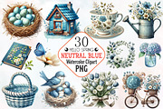 Spring Neutral Blue Clipart Png, an Illustration by RobertsArt (Thumbnail 1 of 7)