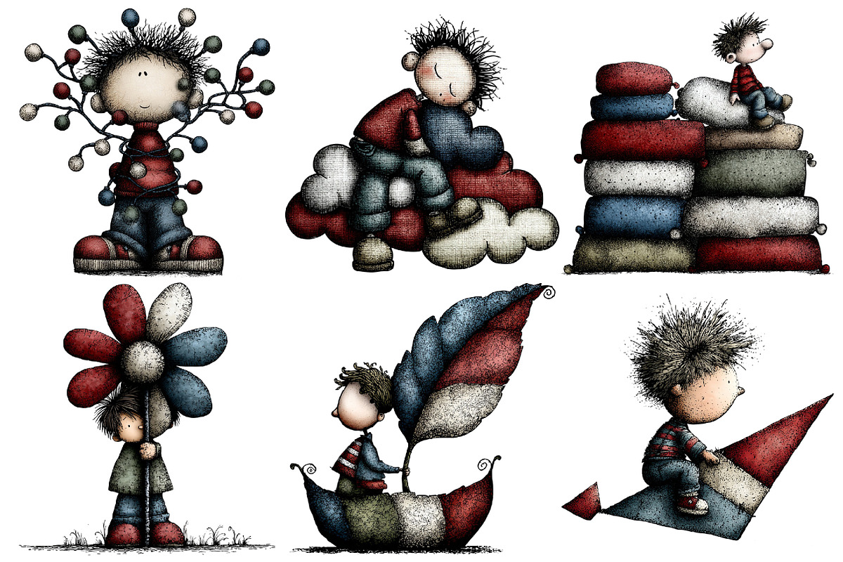 Whimsical Boy Clipart, an Illustration by Pixels.Craft (Photo 6 of 6)