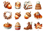Cozy Caramel & White Fall Clipart, a Graphic by CitraGraphics (Thumbnail 3 of 5)