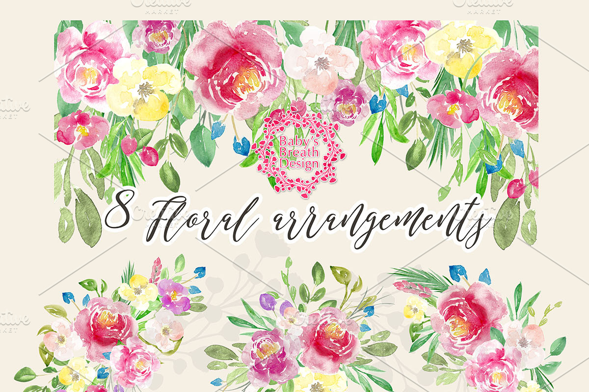 Watercolor Floral Collection, an Illustration by Babysbreath/Dandelionery (Photo 2 of 2)