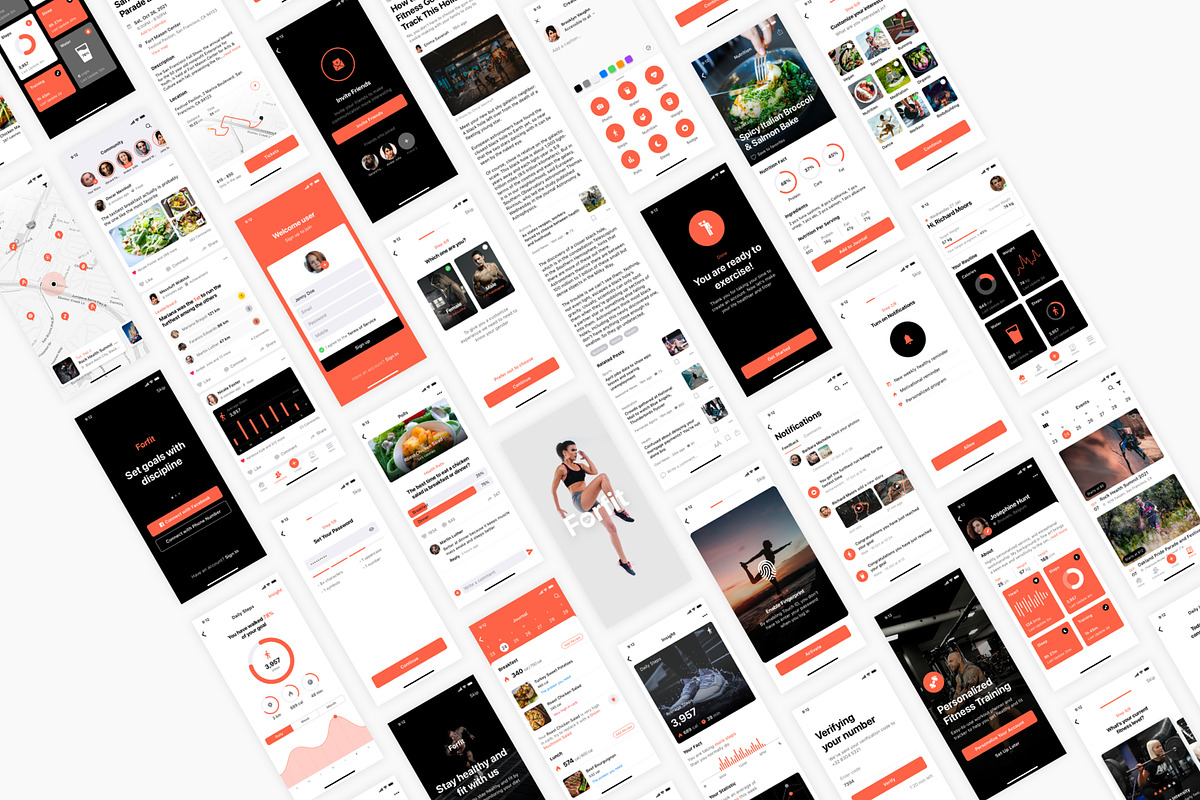 Health & Fitness Mobile UI Kit, an UI Kit Template by flr.24 (Photo 2 of 2)