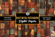 Rust Metal Patchwork Patterns, a Pattern Graphic by Creative Store (Thumbnail 1 of 5)