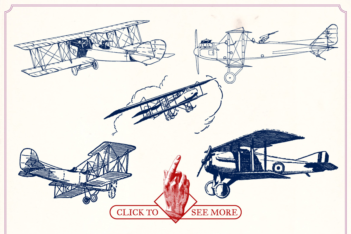 Vintage Aircraft Illustrations, a Transportation Illustration by Mr Vintage (Photo 6 of 9)