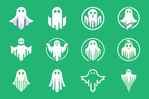 Playful Ghost Set, a Branding & Logo Template by Vectorium Studio