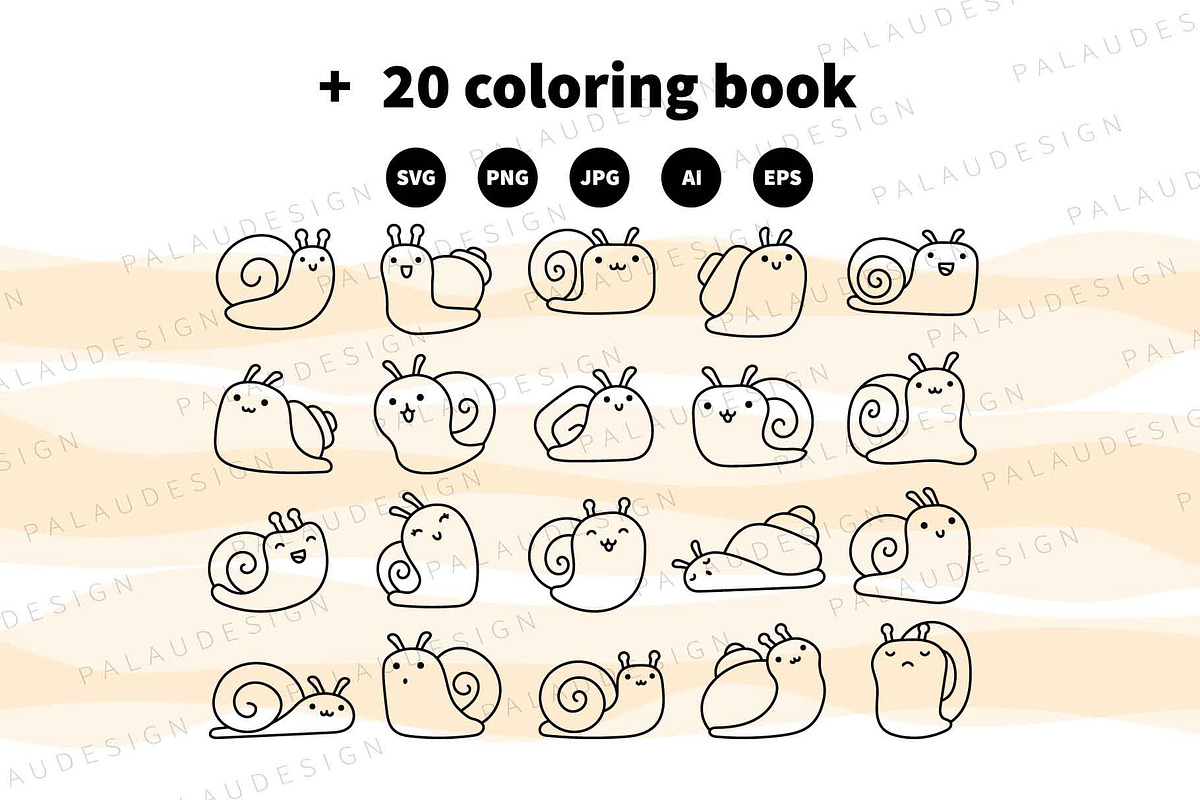 Cute Kawaii Snails, an Animal Illustration by Palau (Photo 11 of 12)