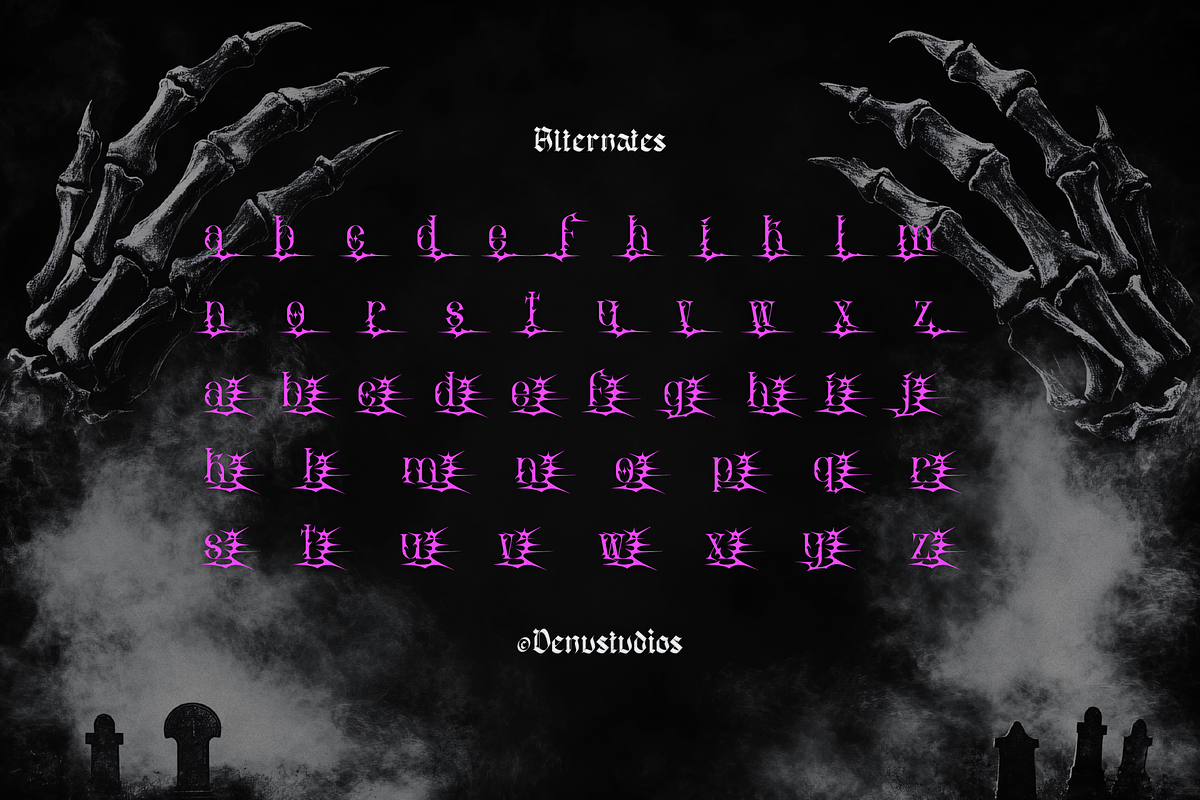 Nevron Sin | Black Metal Typeface, a Blackletter Font by Denustudios (Photo 12 of 12)