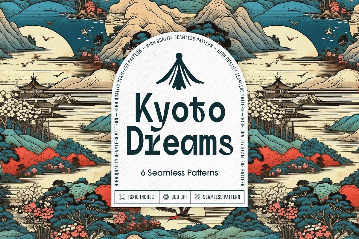 Kyoto Dreams Seamless Pattern Pack, a Pattern Graphic by PrintyleStudio (Photo 1 of 6)