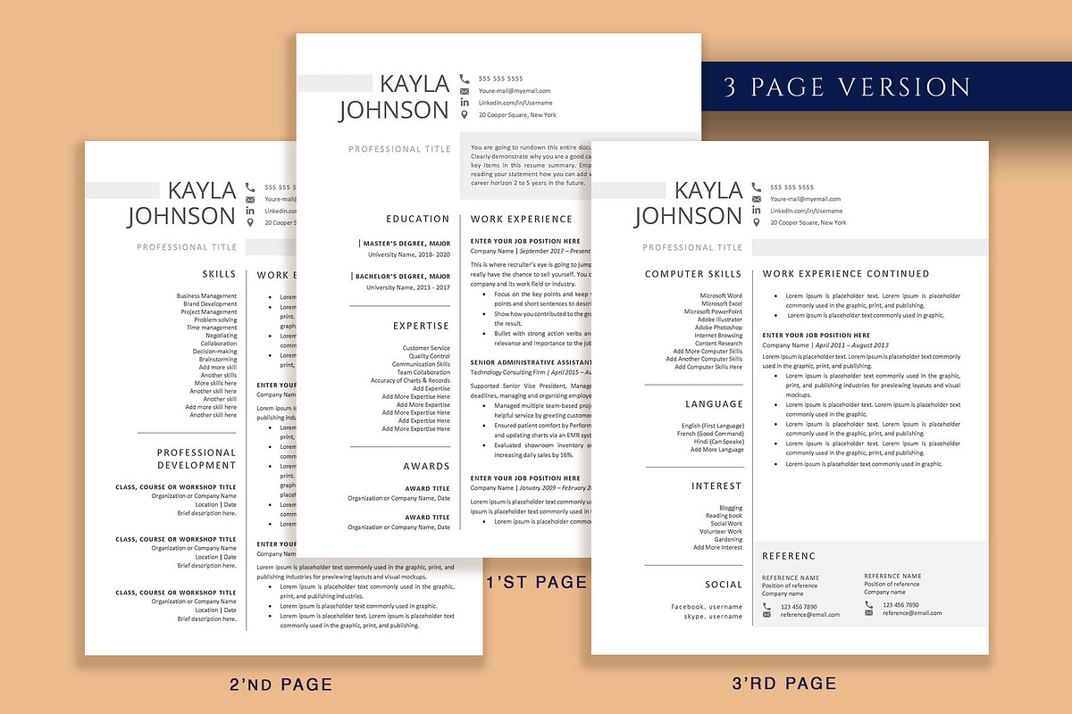 Professional Resume Template Word, a Resume Template by VictoriousVita (Photo 4 of 8)