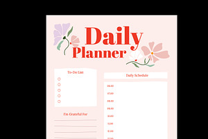 Floral Daily Weekly Planner