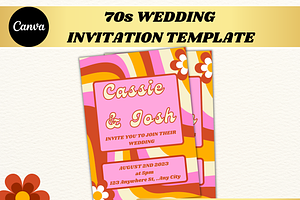 Retro Wedding Invitation Template