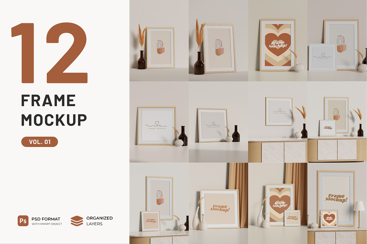 Aesthetic frame mockup, a Product Mockup by mockupocka (Photo 1 of 14)