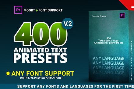 400 Text Presets for Premiere Pro