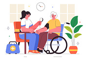 10 Elderly Care Service Illustration, a Person Illustration by denayunebgt (Thumbnail 4 of 4)