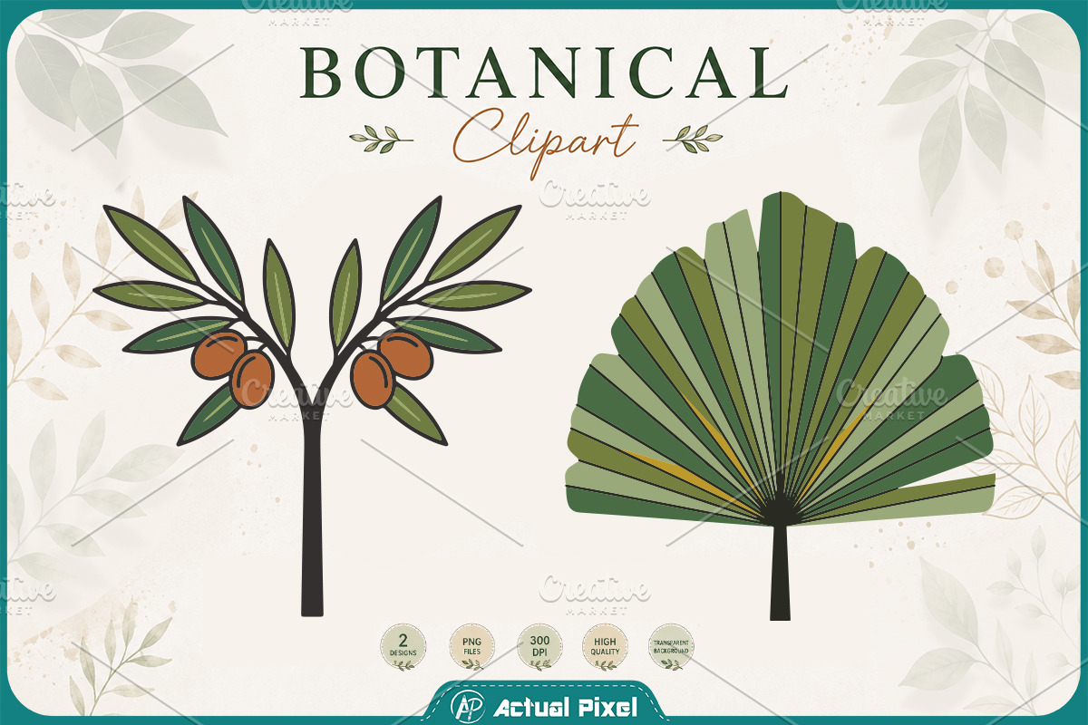 Boho Botanical Leaves Clipart Bundle, a Nature Photo by Actual Pixel (Photo 17 of 21)