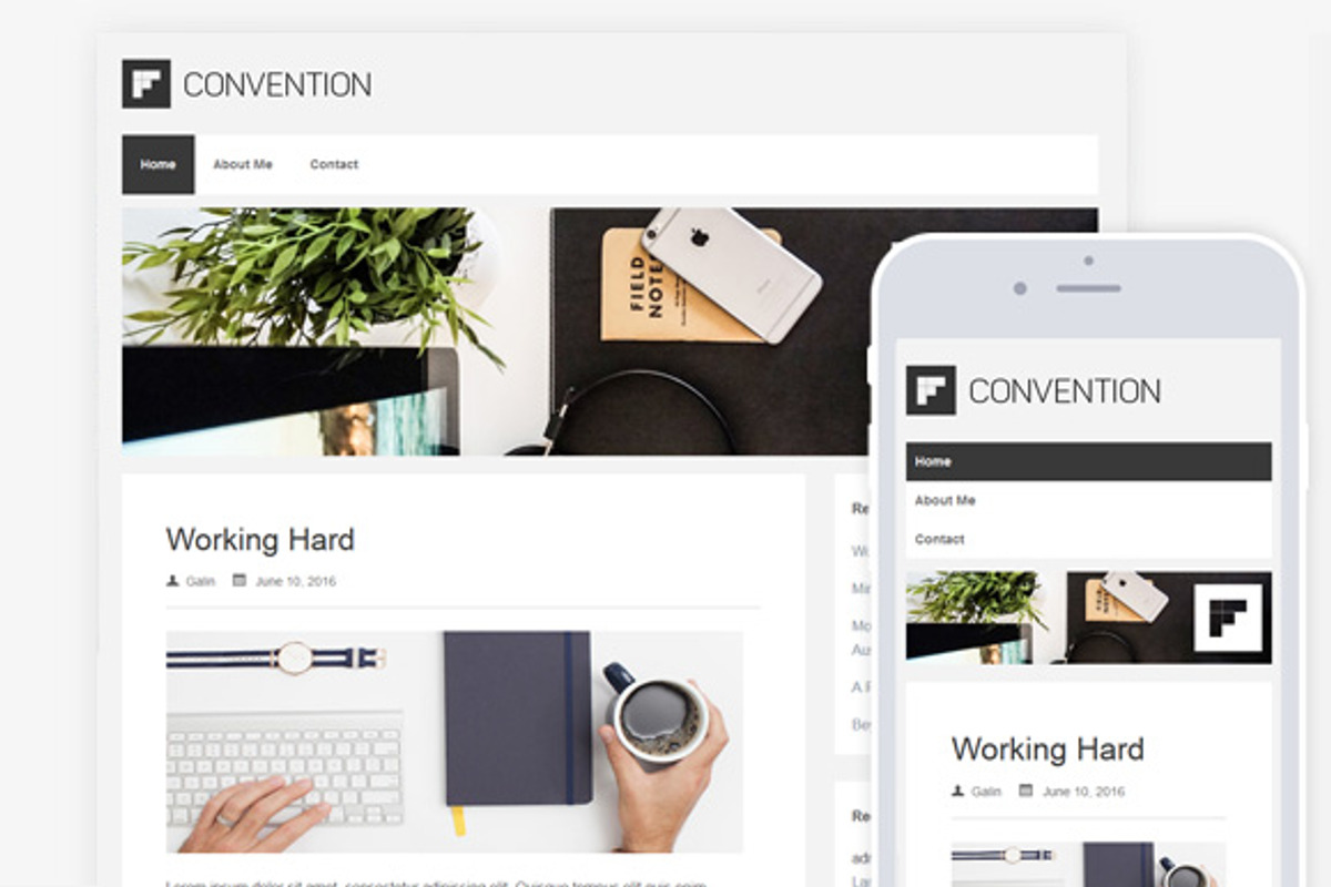 Convention Clean Minimal Blog Theme, a WordPress Template by AlienWP