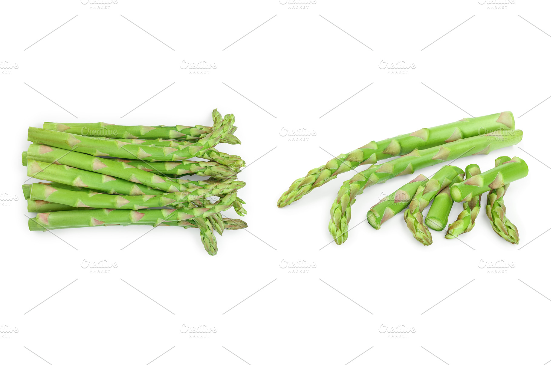 Fresh sprouts of asparagus isolated, a Food & Drink Photo by NataPhoto