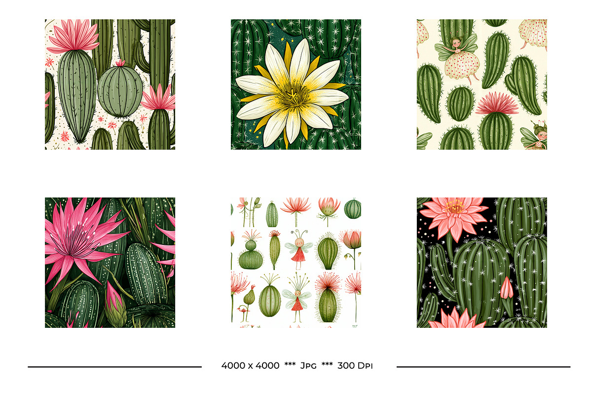 Cactus Flower Retro Art Designs, a Pattern Graphic by karenfoleyphoto (Photo 7 of 18)