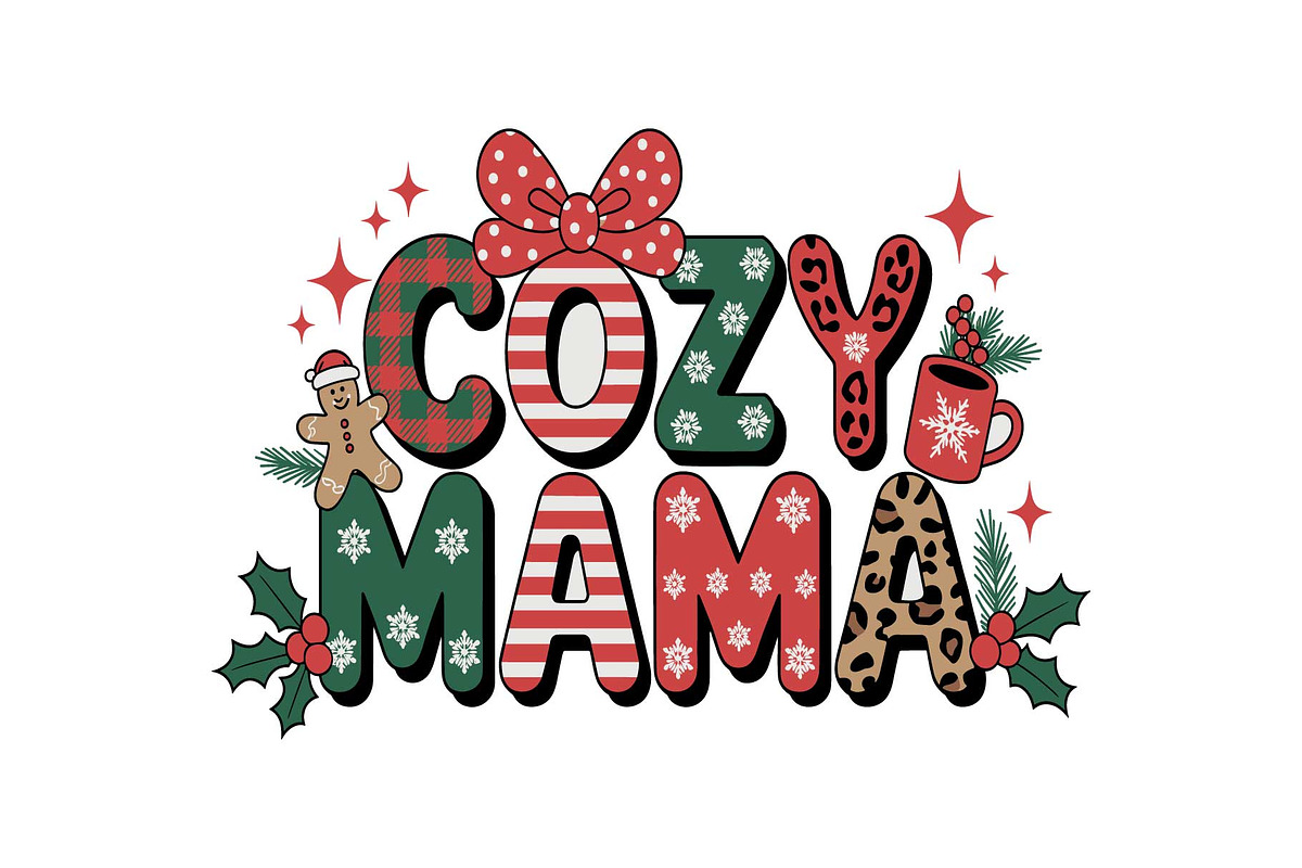 Holiday Vibes Mama Quote SVG Bundle, an Object Graphic by yasushie (Photo 6 of 13)