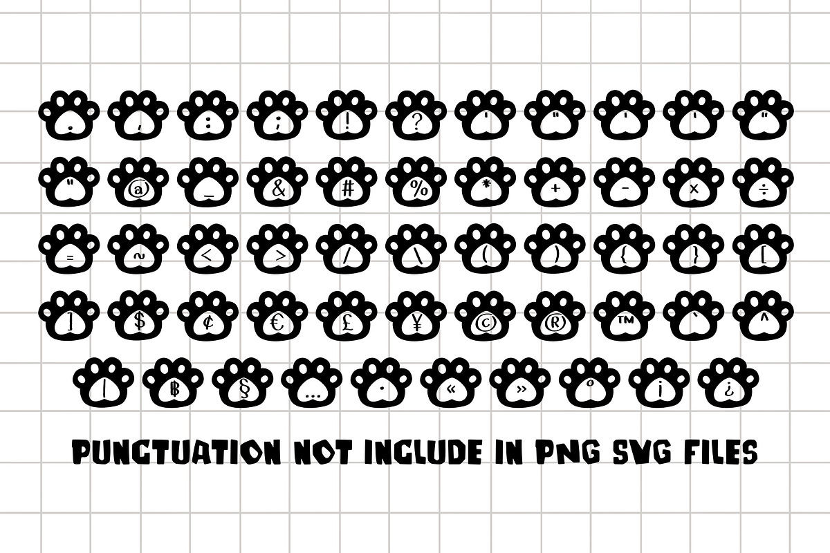 Paws OTF PNG SVG, a Symbol Font by DREAMs Soul G. (Photo 3 of 4)