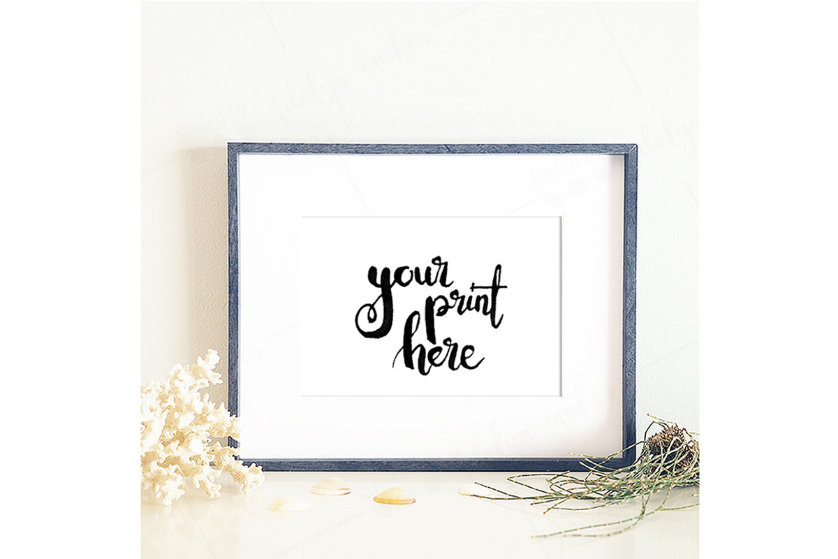Styled black frame mockup - beach 1, a Print Template by Styled by Adelyn makes