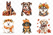 Watercolor Autumn Dog Clipart, an Illustration by Dream Creation (Thumbnail 3 of 6)