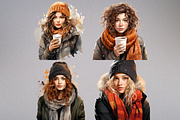 Watercolor Winter Girl Cliparts, a Person Illustration by Mash Mash Stickers (Thumbnail 9 of 9)