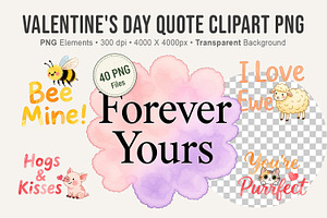 Valentine's Day Quote Clipart PNG, an Illustration by Artnoy
