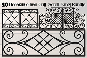 Decorative Iron Grill Scroll Panel, an Object Graphic by Creativeshirt