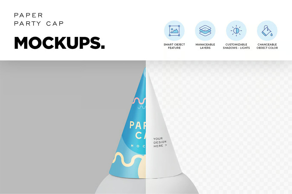 Party Cap Mockups, a Product Mockup by megostudi0 (Photo 5 of 6)
