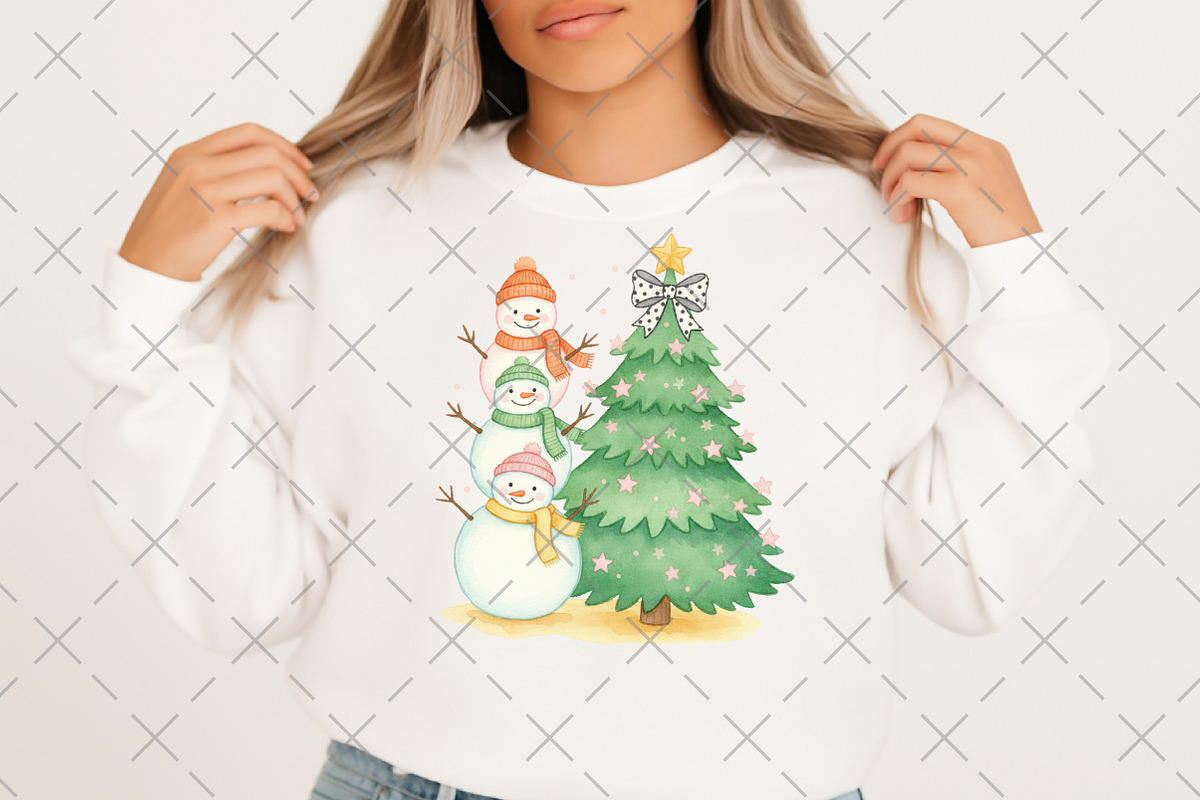 Coquette Glitter Christmas Snowman, an Illustration by Craft Nest (Photo 5 of 6)