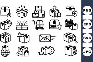 Shipping And Delivery Icon Set, an Illustration by designvectx