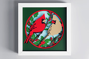 Cardinals 3d Shadowbox SVG, an Animal Illustration by CutLeafSvg (Thumbnail 2 of 6)