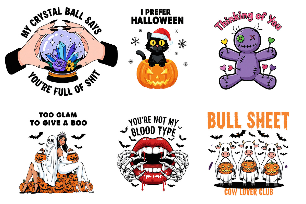 Sarcastic Halloween PNG Bundle, an Illustration by SinaCreation (Photo 3 of 7)