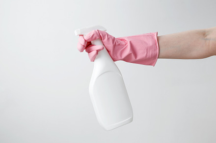 Cleaning supplies branding mockup, ready for a productive and satisfying spring