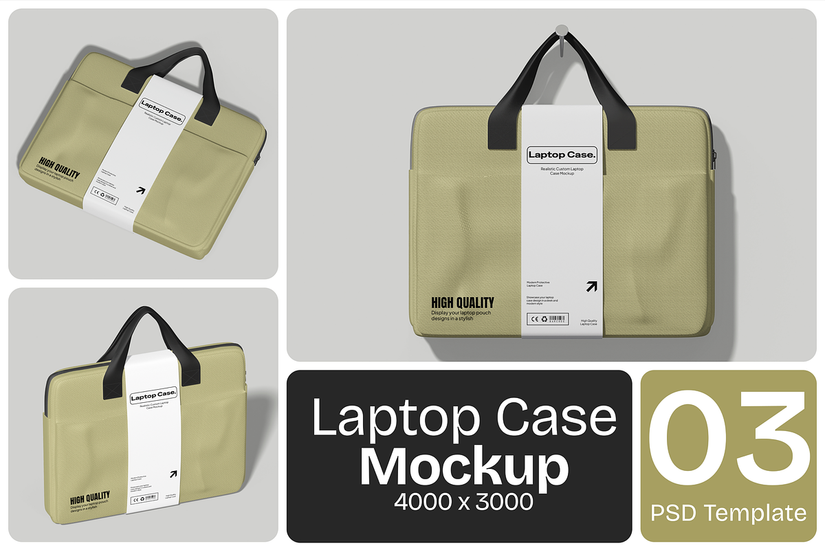 Laptop Case Mockup, a Packaging Mockup by Permadi Creative (Photo 1 of 5)