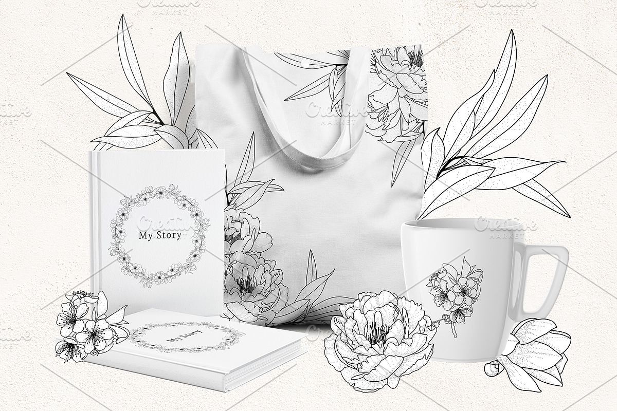 Floral Line Art SVG Botanical Frames, an Illustration by PawGraphic (Photo 9 of 10)