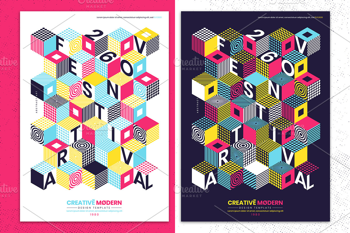 Isometric Cubes Poster, a Flyer Template by Black Cat Studio