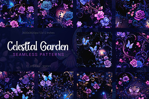 Midnight Garden Seamless Patterns