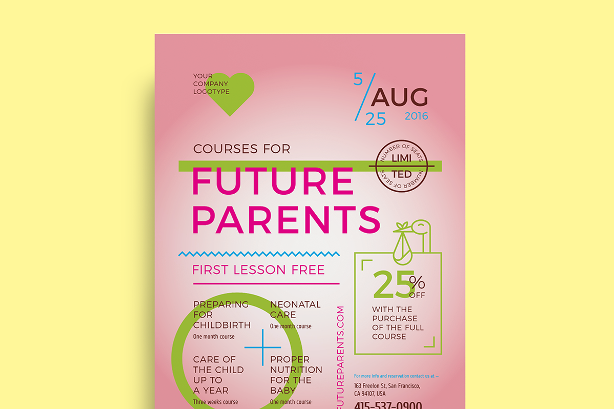 Future Parents Event Poster, a Poster Template by Danil Polshin