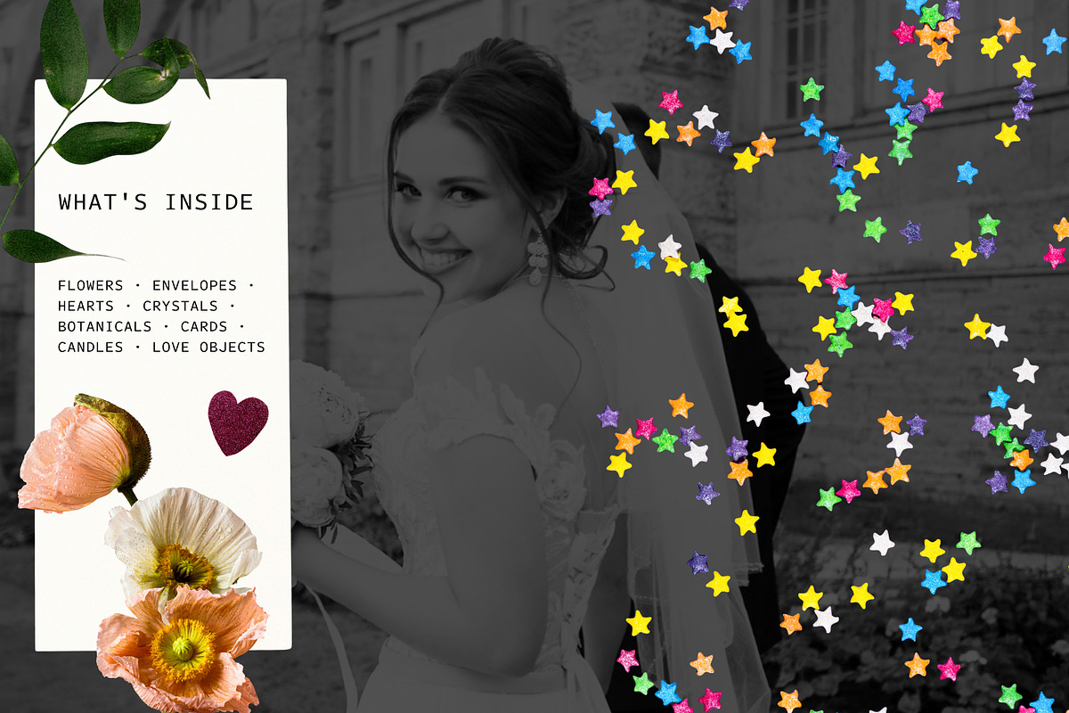 Analog Wedding Collage Kit, an Object Graphic by Anzhelika (Photo 3 of 12)